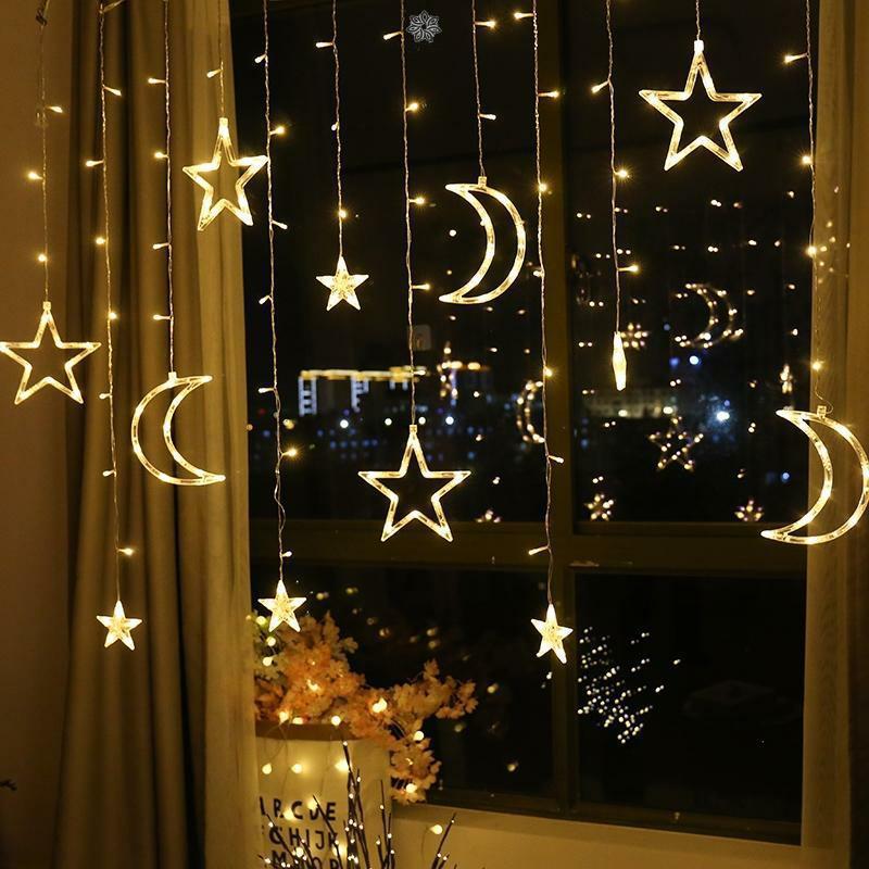 LED luna y estrella 138 fogos (3×0.5 metros)