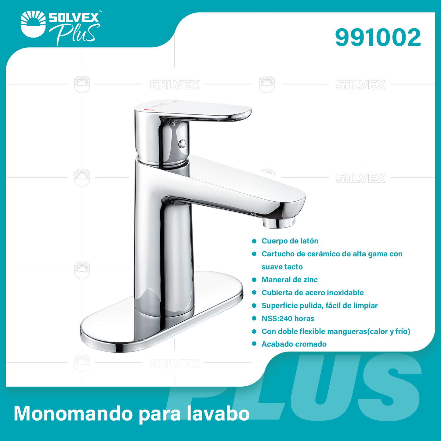 991002-(Caja master 1 CTN=5 SKU)-(MOQ 1 SKU)-Monomando para lavabo
Cuerpo de latón