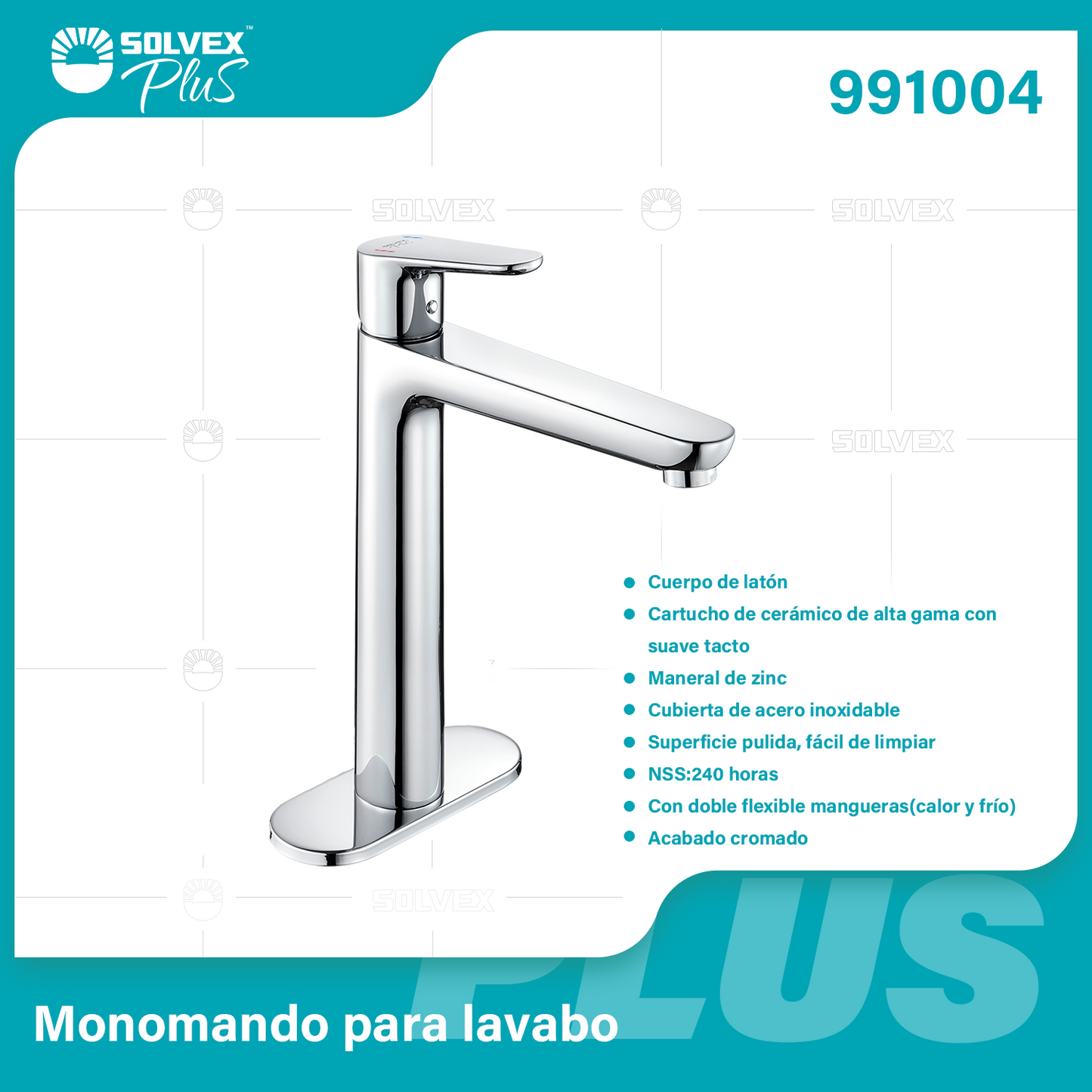 991004-(Caja master 1 CTN=5 SKU)-(MOQ 1 SKU)-Monomando para lavabo
Cuerpo de latón