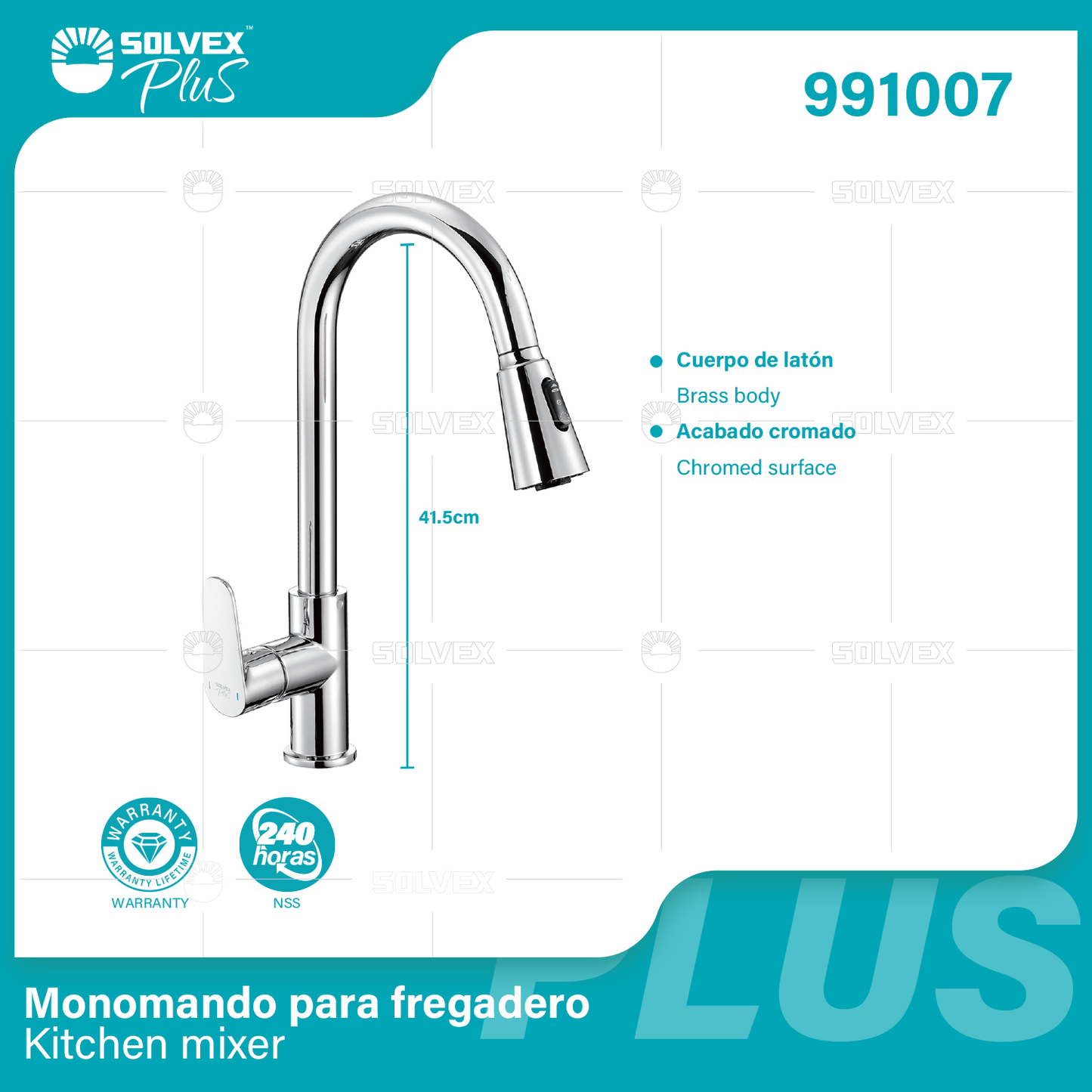 991007 (Caja master 5)(MOQ 1 pz=1 caja) Monomando para fregadero Kitchen mixer