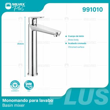 991010-(Caja master 1 CTN=5 SKU)-(MOQ 1 SKU)-Monomando para lavabo
Cuerpo de latón