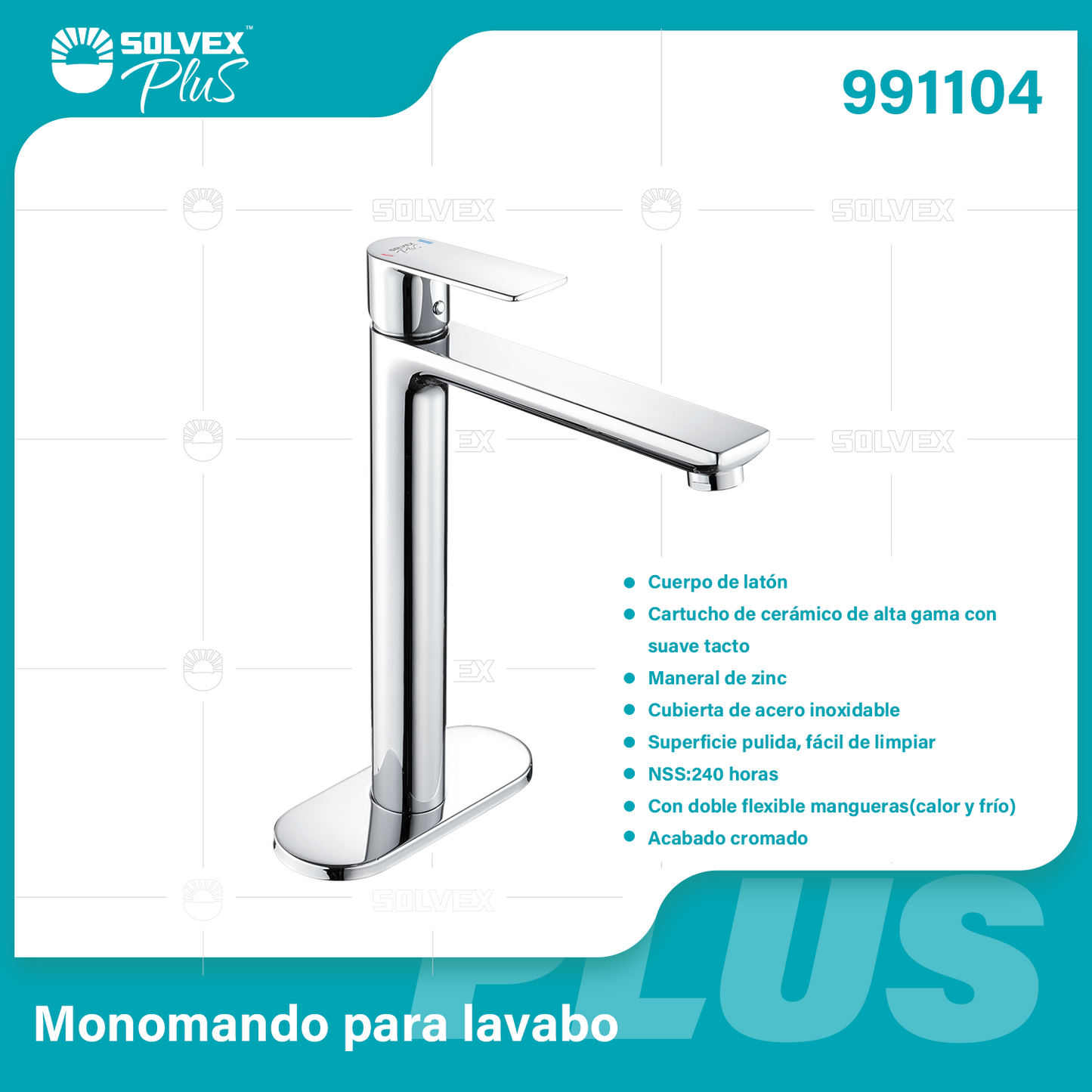 991104-(Caja master 1 CTN=5 SKU)-(MOQ 1 SKU)-Monomando para lavabo
Cuerpo de latón