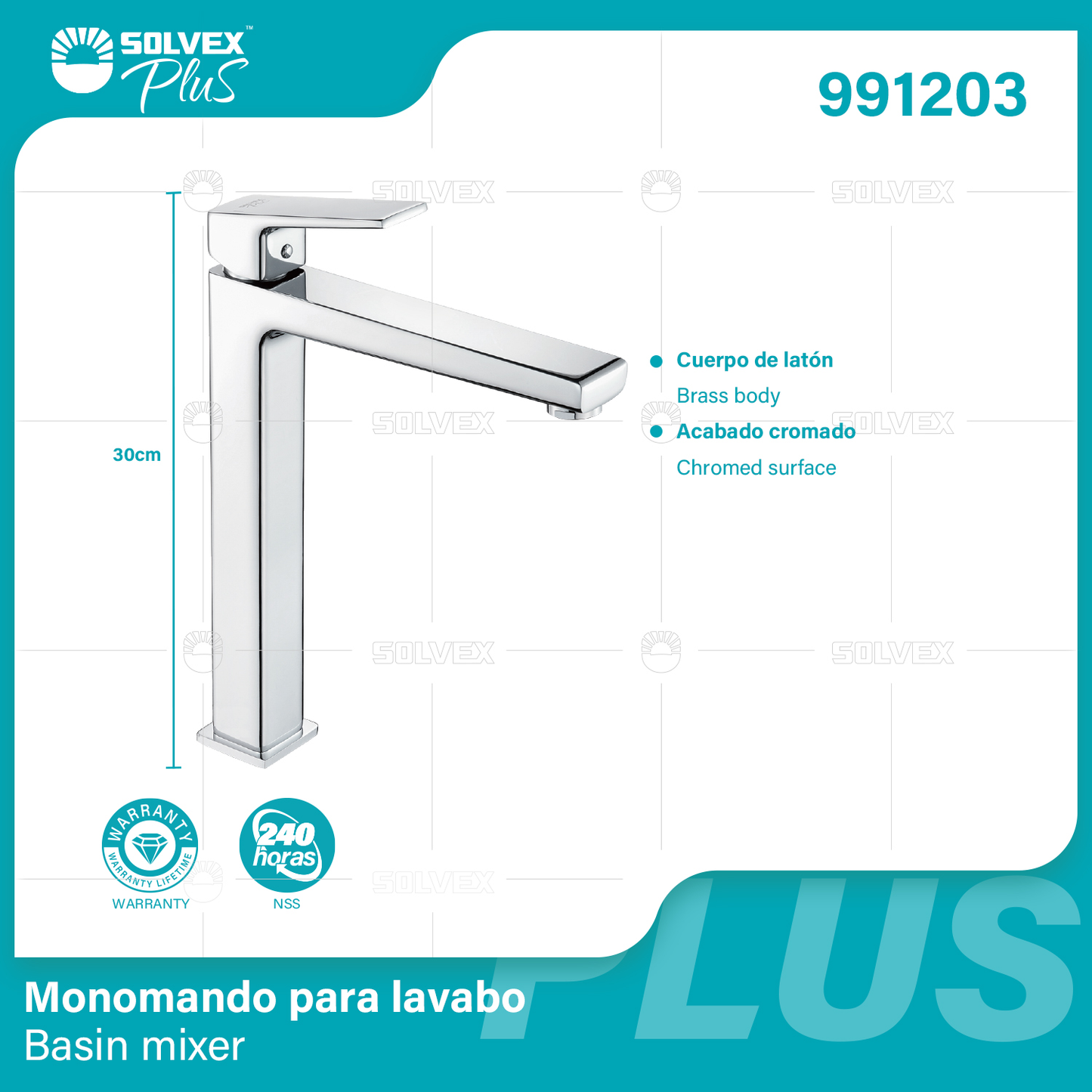 991203 (Caja master 5)(MOQ 1 pz=1 caja) Monomando para lavabo Basin mixer