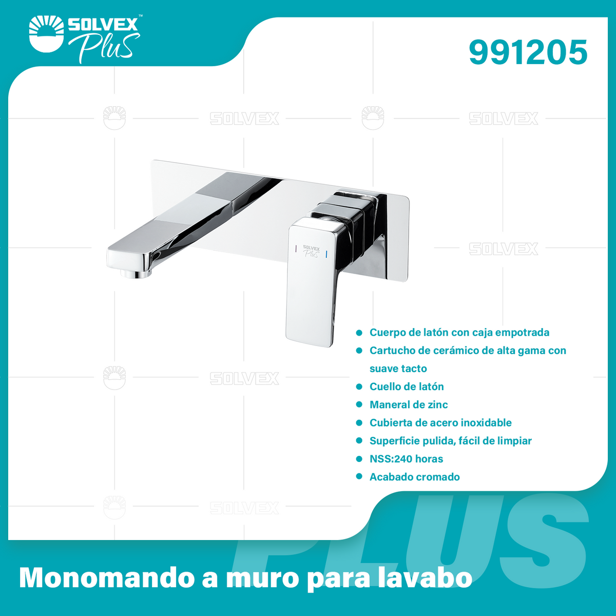 991205-(Caja master 1 CTN=6 SKU)-(MOQ 1 SKU)-Monomando a muro para lavabo
Cuerpo de latón con caja empotrada
