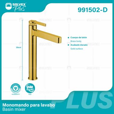 991502-D-(Caja master 1 CTN=5 SKU)-(MOQ 1 SKU)-Monomando para lavabo
Cuerpo de latón
