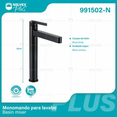 991502-N-(Caja master 1 CTN=5 SKU)-(MOQ 1 SKU)-Monomando para lavabo
Cuerpo de latón