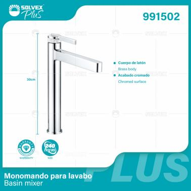 991502-(Caja master 1 CTN=5 SKU)-(MOQ 1 SKU)-Monomando para lavabo
Cuerpo de latón