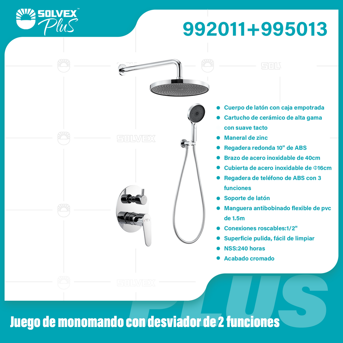 992011+995013-(Caja master 1 CTN=6 SKU)-(MOQ 1 SKU)-Juego de monomando con desviador de 2 funciones
Cuerpo de latón con caja empotrada