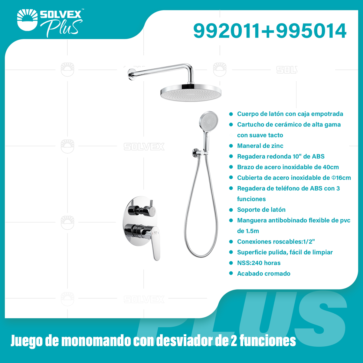 992011+995014-(Caja master 1 CTN=6 SKU)-(MOQ 1 SKU)-Juego de monomando con desviador de 2 funciones
Cuerpo de latón con caja empotrada
