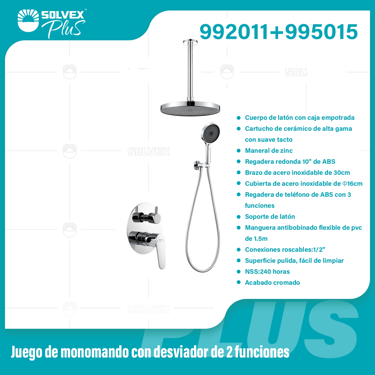 992011+995015-(Caja master 1 CTN=6 SKU)-(MOQ 1 SKU)-Juego de monomando con desviador de 2 funciones
Cuerpo de latón con caja empotrada
