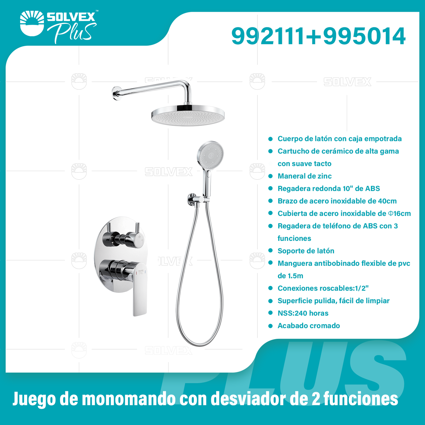 992111+995014-(Caja master 1 CTN=6 SKU)-(MOQ 1 SKU)-Juego de monomando con desviador de 2 funciones
Cuerpo de latón con caja empotrada