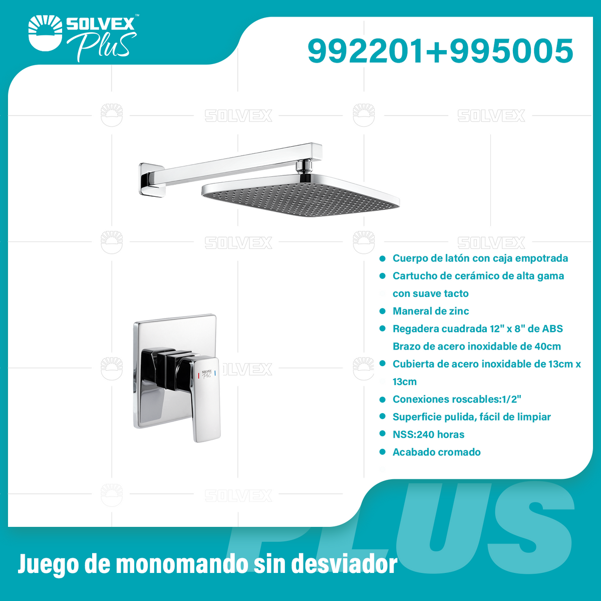 992201+995005-(Caja master 1 CTN=6 SKU)-(MOQ 1 SKU)-Juego de monomando sin desviador
Cuerpo de latón con caja empotrada