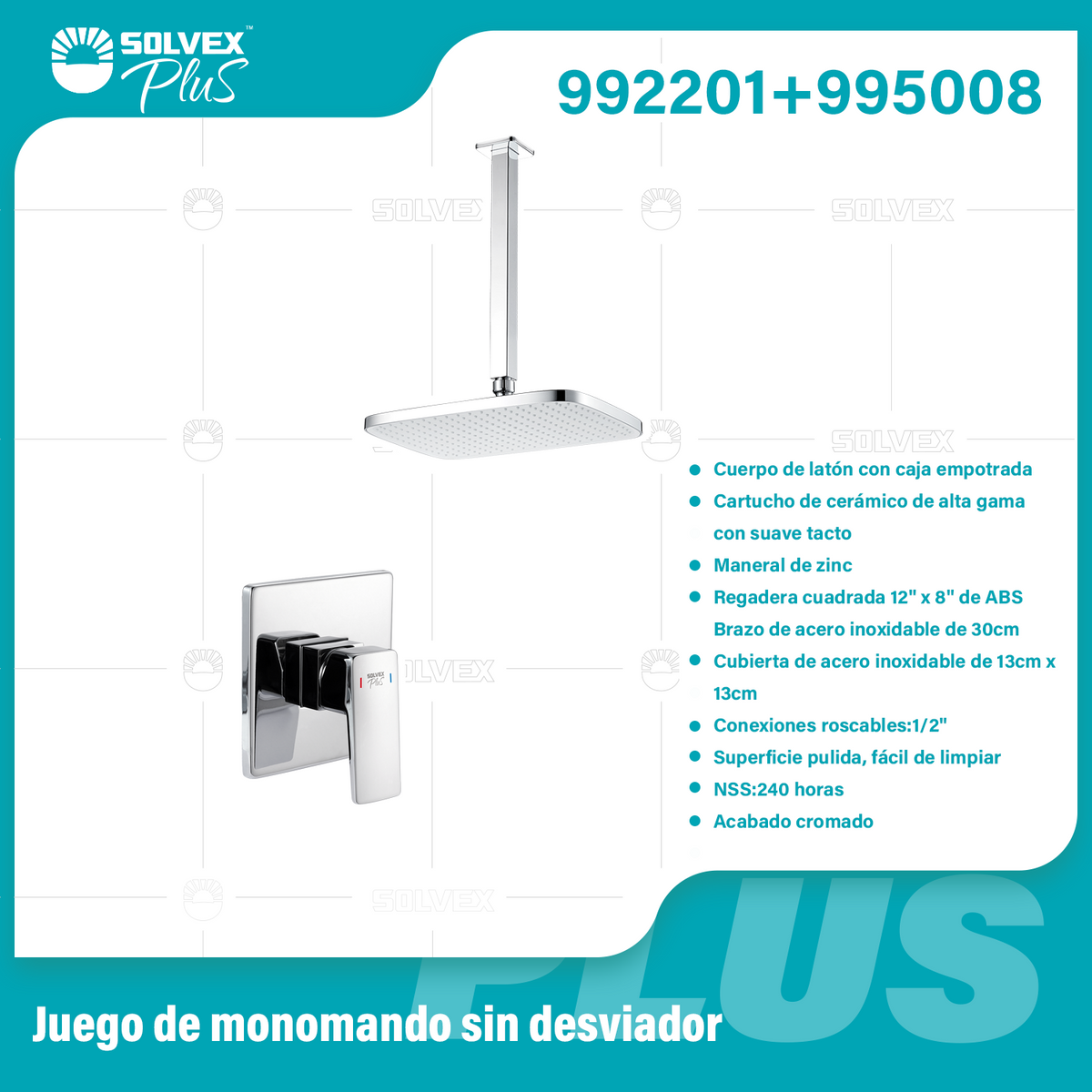 992201+995008-(Caja master 1 CTN=6 SKU)-(MOQ 1 SKU)-Juego de monomando sin desviador
Cuerpo de latón con caja empotrada