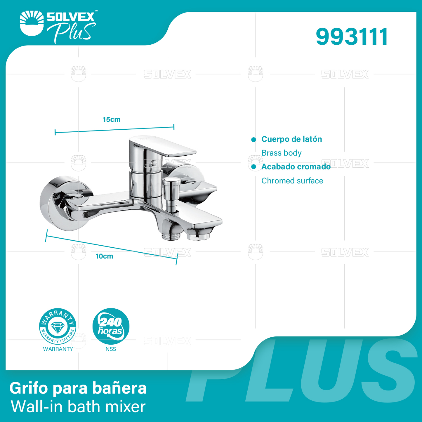 993111 (Caja master 6)(MOQ 1 pz=1 caja) Grifo para baneraWall-in bath mixer