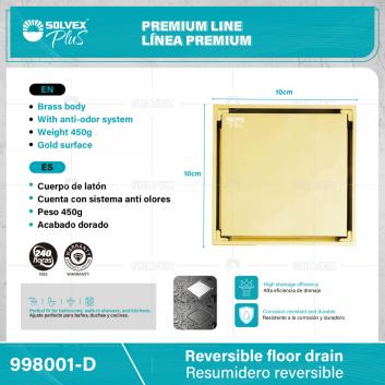 998001-D-(Caja master 1 CTN=30 SKU)-(MOQ 1 SKU)-Resumidero reversible
Cuerpo de latón