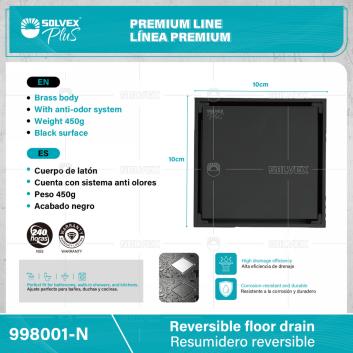 998001-N-(Caja master 1 CTN=30 SKU)-(MOQ 1 SKU)-Resumidero reversible
Cuerpo de latón