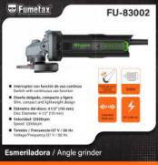 FU-83002 (Caja master 10)(MOQ 1 pz=1 caja) Esmeriladora /Angle grinder