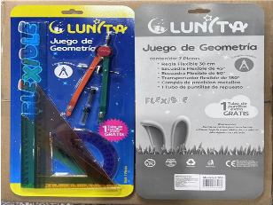 L500(Caja-72)JUEGO GEOMETRIA LUNITA
CON COMPAS METALICO