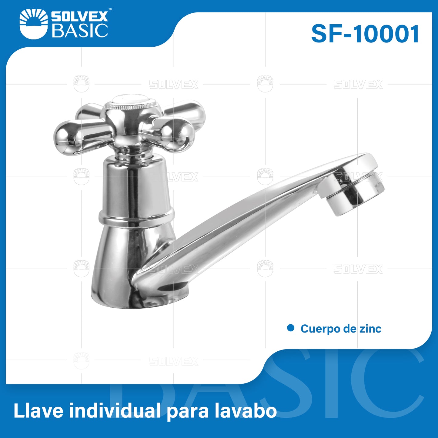 SF-10001-(Caja master 1 CTN=50 SKU)-(MOQ 1 SKU)-Llave individual para lavabo
Cuerpo de zinc