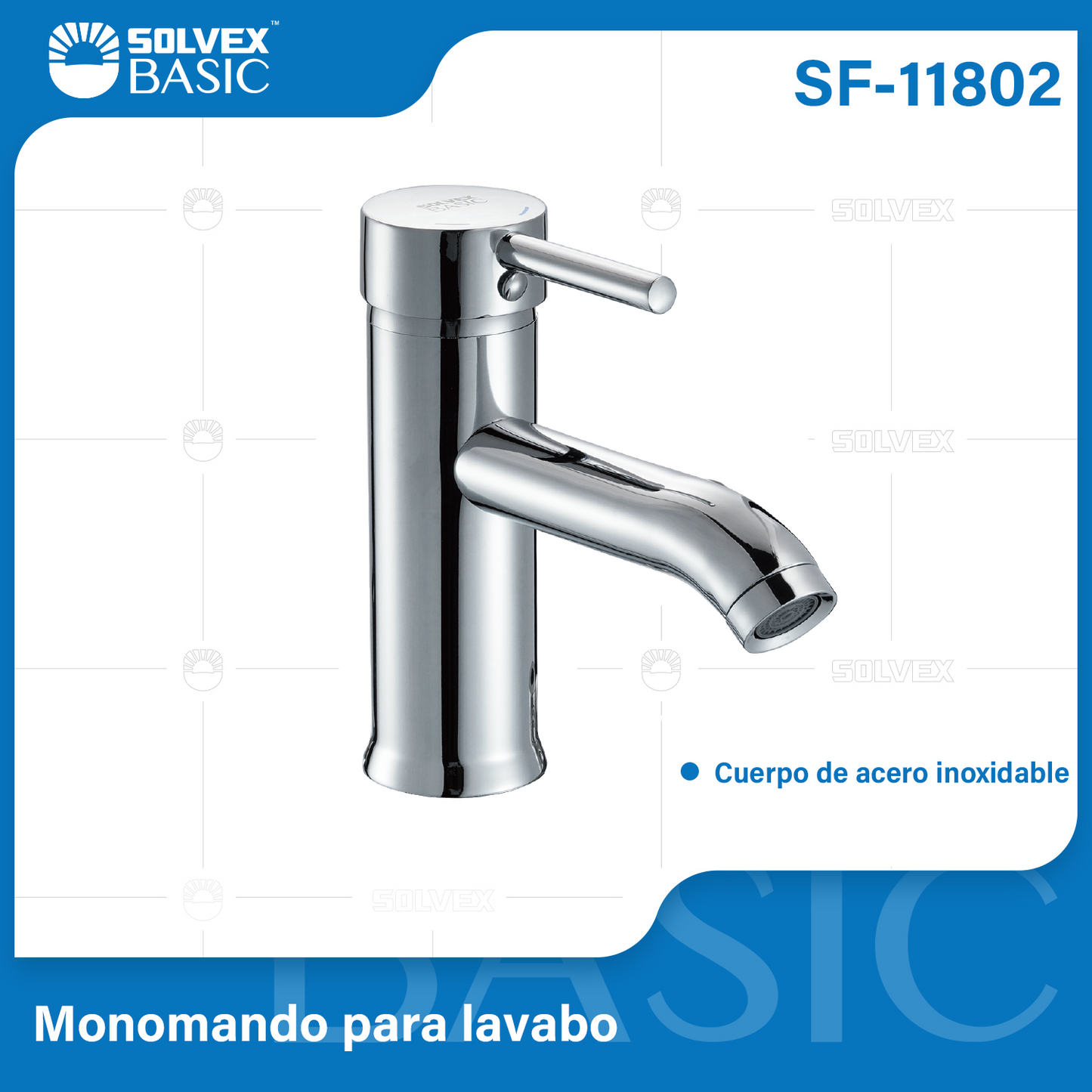 SF-11802-(Caja master 1 CTN=10 SKU)-(MOQ 1 SKU)-Monomando para lavabo
Cuerpo de acero inoxidable