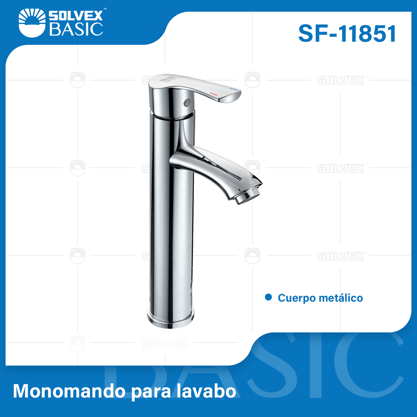 SF-11851-(Caja master 1 CTN=10 SKU)-(MOQ 1 SKU)-Monomando para lavabo
Cuerpo de metal