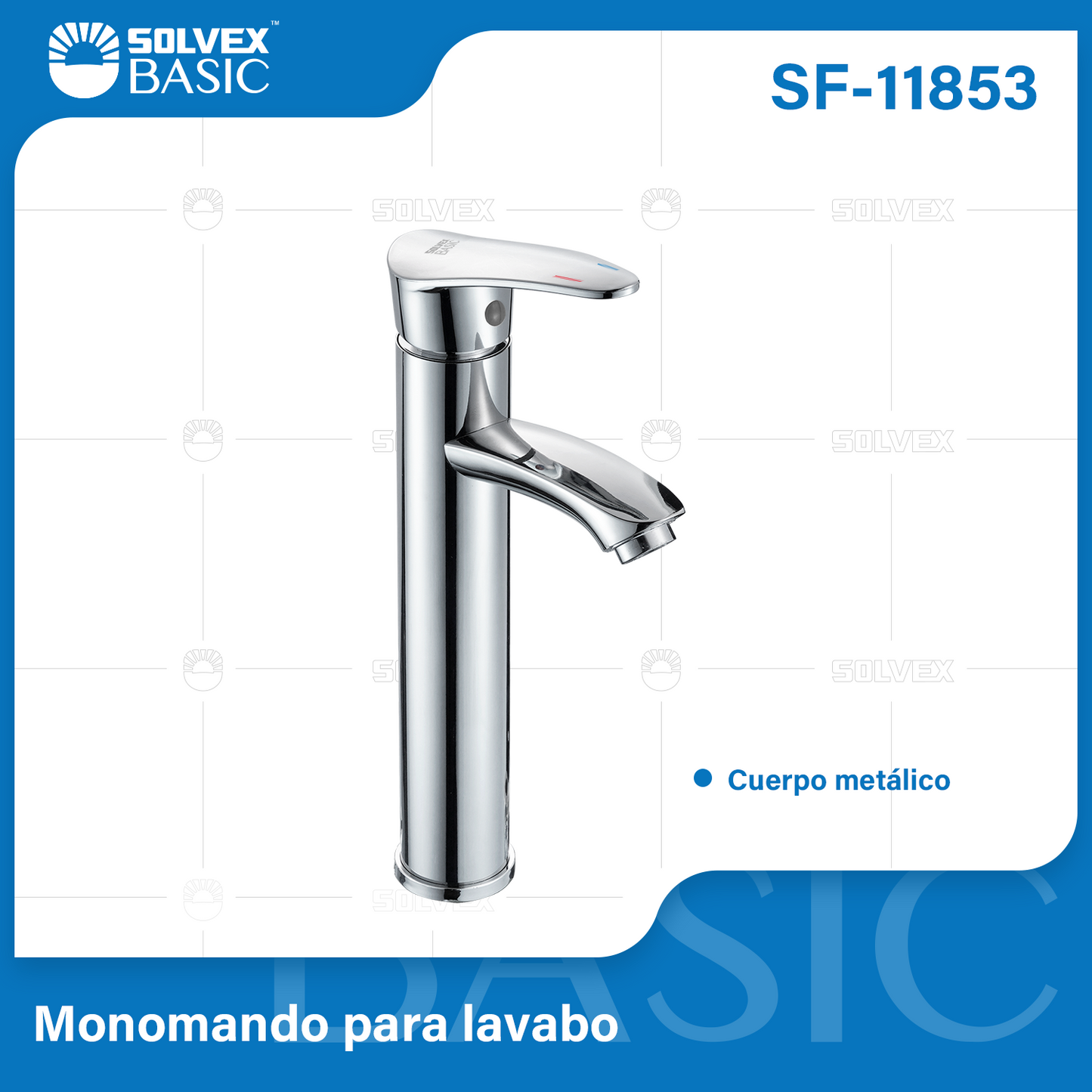 SF-11853-(Caja master 1 CTN=10 SKU)-(MOQ 1 SKU)-Monomando para lavabo
Cuerpo de metal