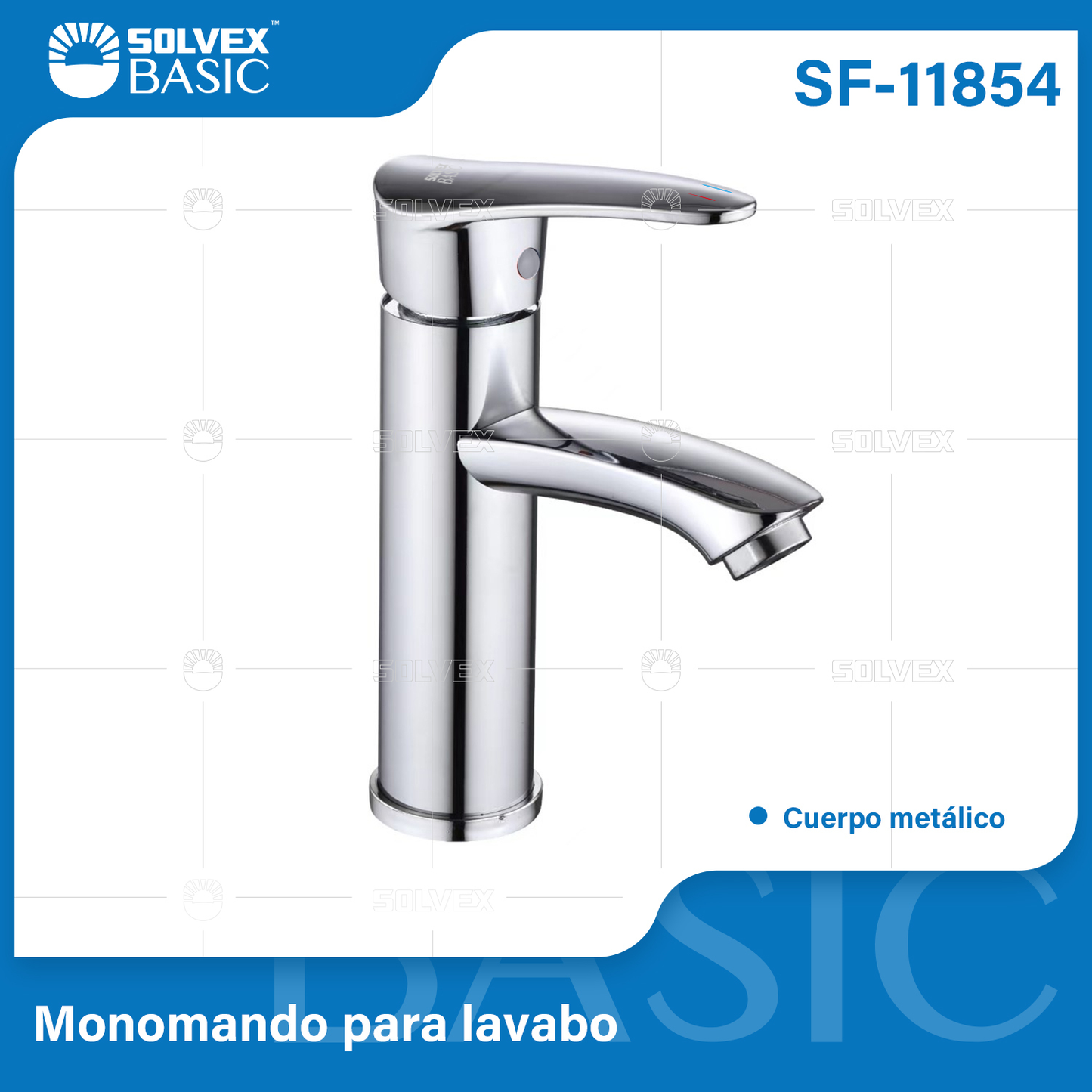 SF-11854-(Caja master 1 CTN=10 SKU)-(MOQ 1 SKU)-Monomando para lavabo
Cuerpo de metal