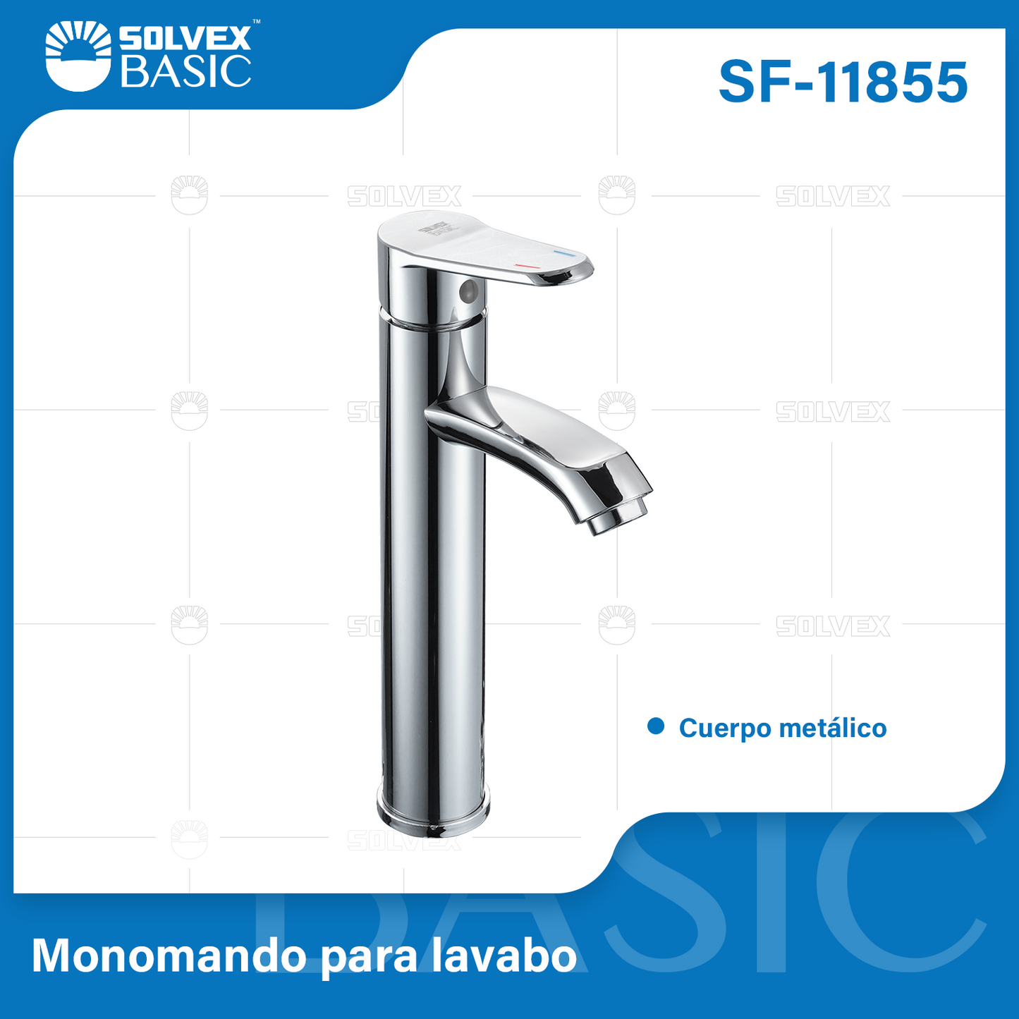 SF-11855-(Caja master 1 CTN=10 SKU)-(MOQ 1 SKU)-Monomando para lavabo
Cuerpo de metal