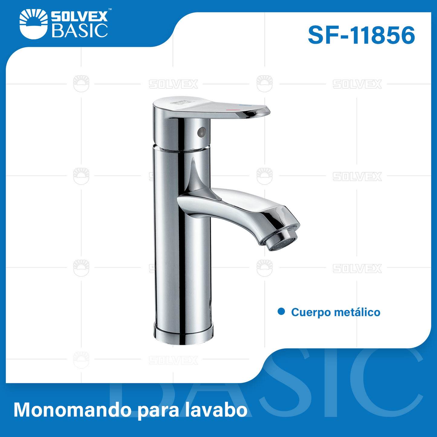 SF-11856-(Caja master 1 CTN=10 SKU)-(MOQ 1 SKU)-Monomando para lavabo
Cuerpo de metal