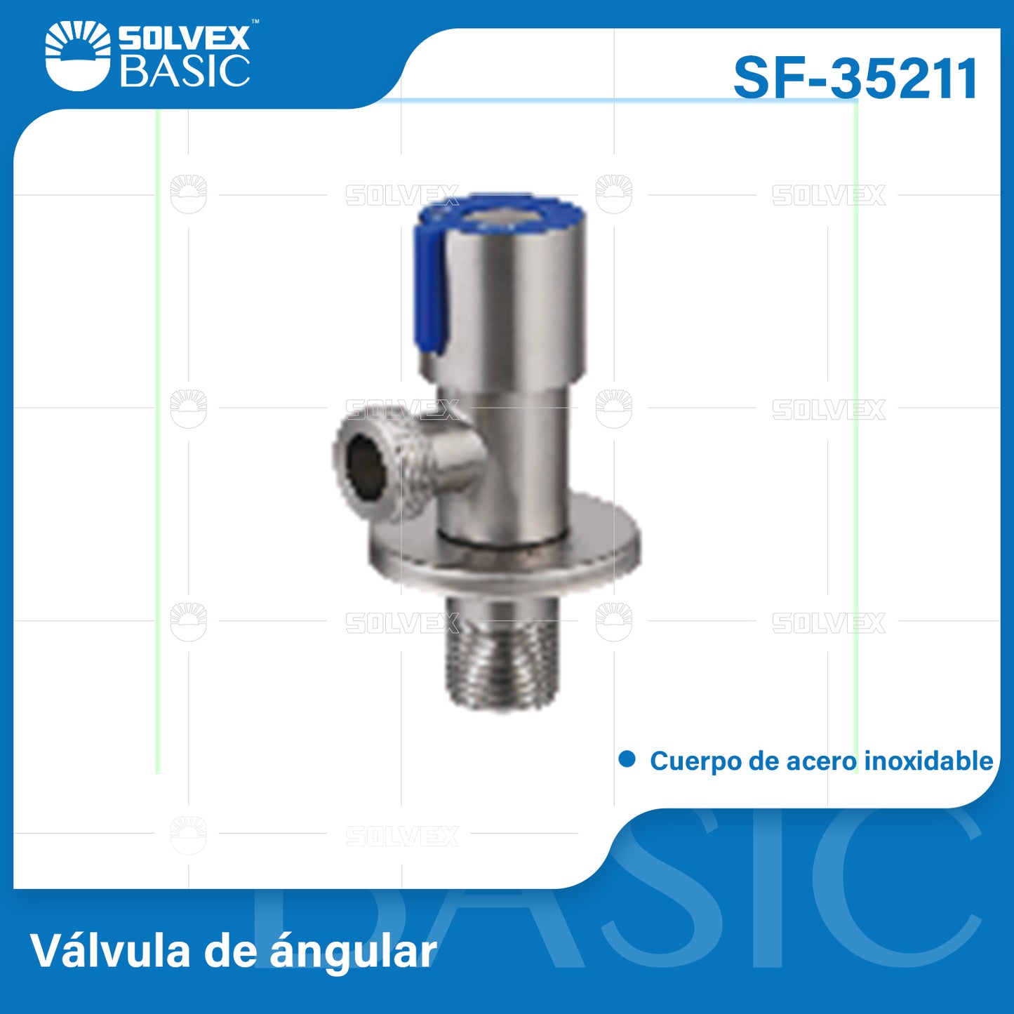 SF-35211-(Caja master 1 CTN=100 SKU)-(MOQ 1 SKU)-Válvula de ángulo
Cuerpo y maneral de acero inoxidable