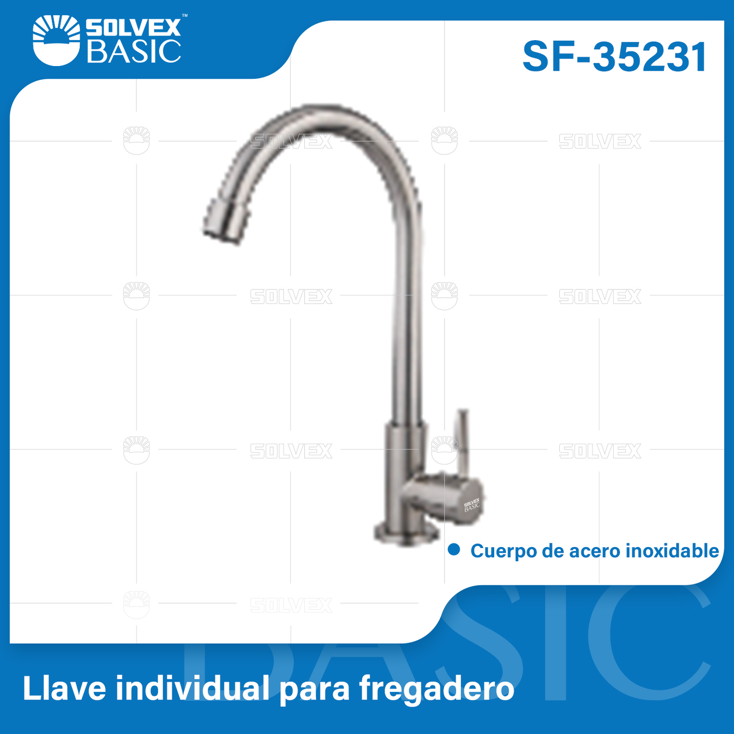 SF-35231-(Caja master 1 CTN=40 SKU)-(MOQ 1 SKU)-Llave individual para fregadero
Cuerpo,cuello y maneral de acero inoxidable