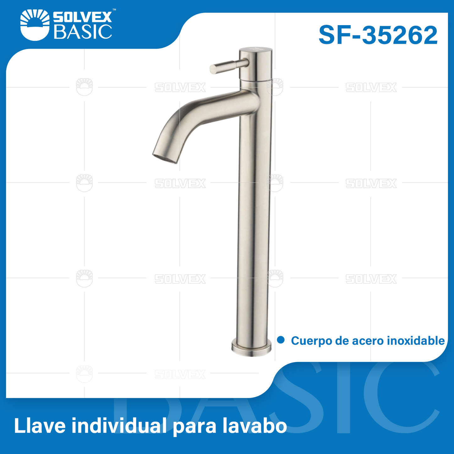 SF-35262-(Caja master 1 CTN=40 SKU)-(MOQ 1 SKU)-Llave individual para lavabo
Cuerpo y maneral de acero inoxidable