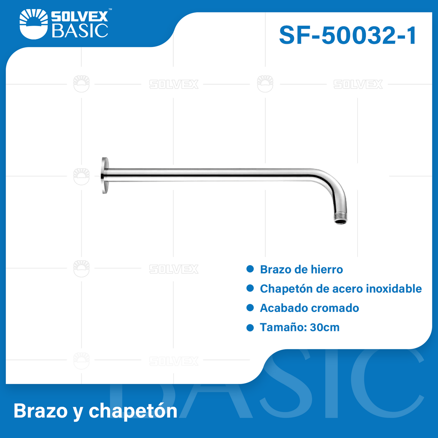 SF-50032-1-(Caja master 1 CTN=100 SKU)-(MOQ 1 SKU)-Brazo de ducha de metal
Brazo de metal