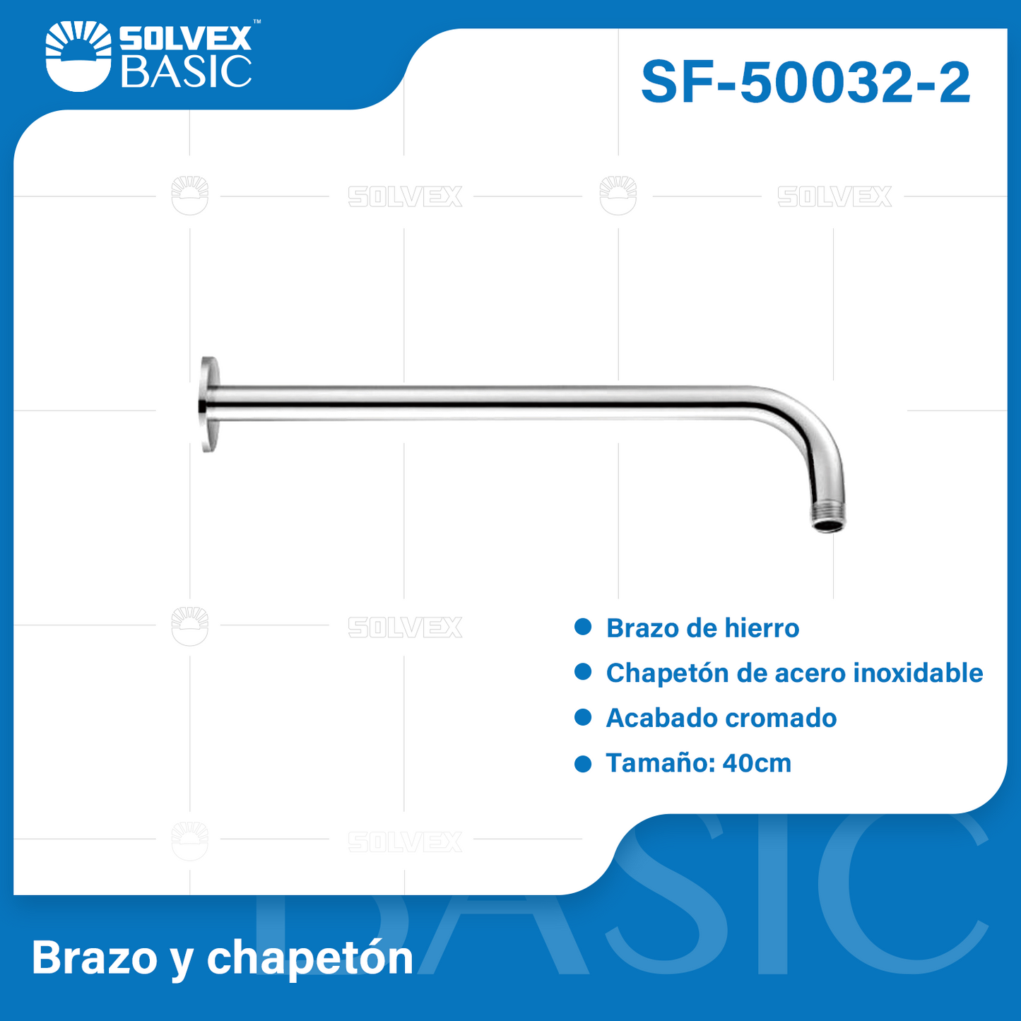 SF-50032-2-(Caja master 1 CTN=100 SKU)-(MOQ 1 SKU)-Brazo de ducha de metal
Brazo de metal