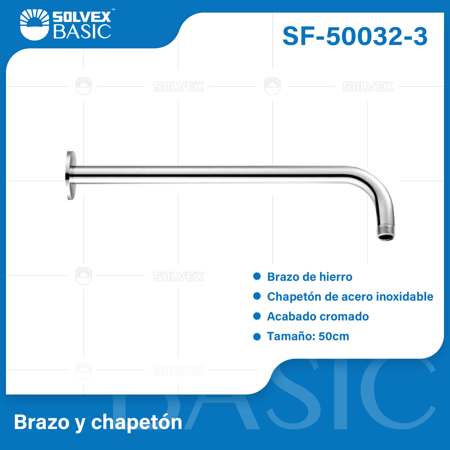 SF-50032-3-(Caja master 1 CTN=50 SKU)-(MOQ 1 SKU)-Brazo de ducha de metal
Brazo de metal