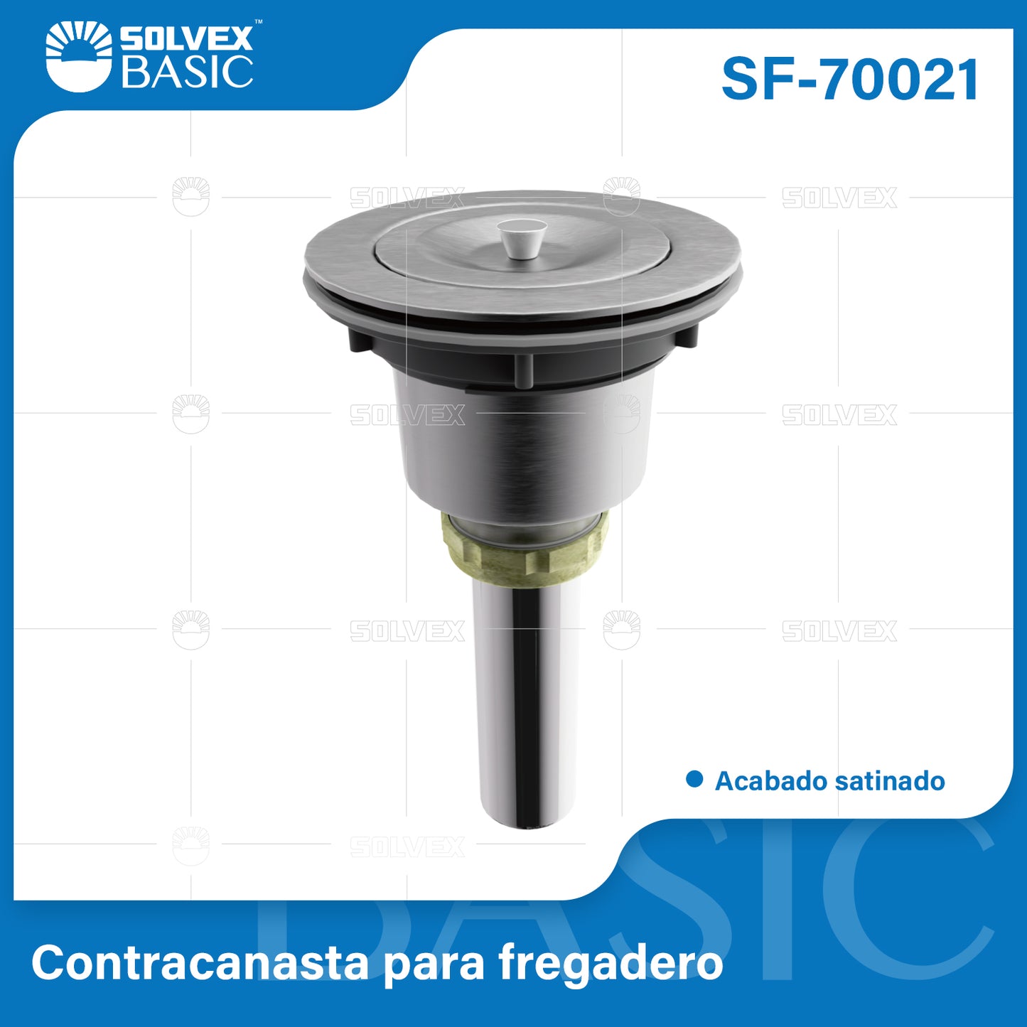SF-70021-(Caja master 1 CTN=60 SKU)-(MOQ 1 SKU)-Contracanasta para fregadero 3-1/2"
Para tarjas con desagüe de 3-1/2" (90mm)