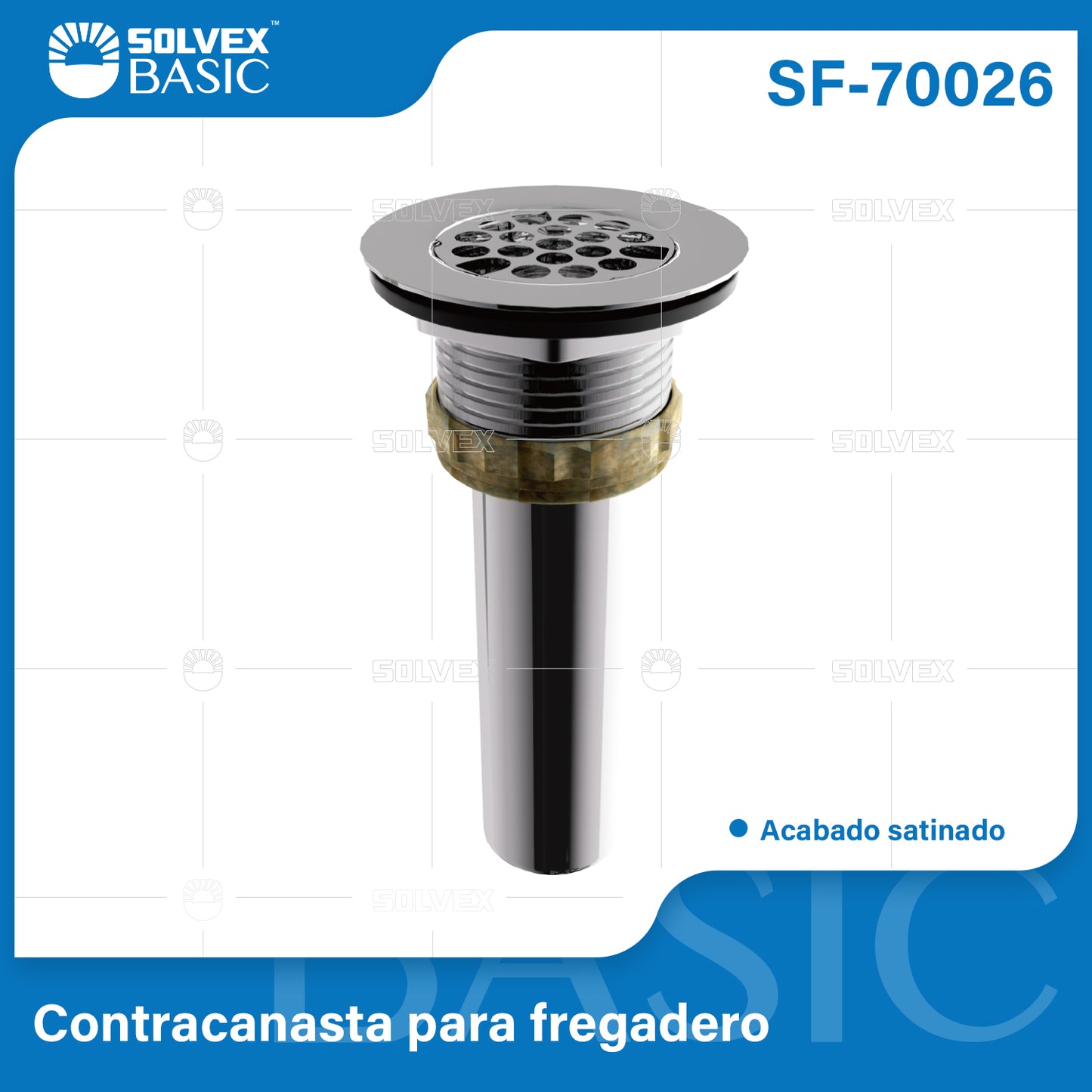 SF-70026-(Caja master 1 CTN=60 SKU)-(MOQ 1 SKU)-Contracanasta para fregadero 1-1/2"
Para conectar con céspol de 1-1/2"(38 mm)