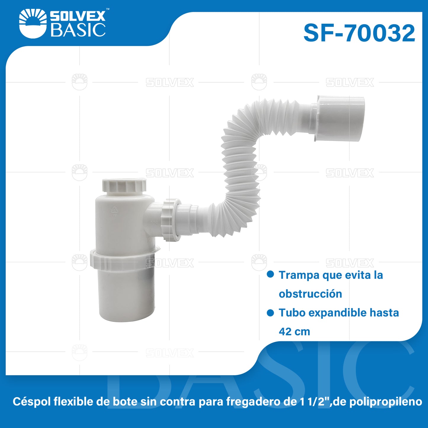 SF-70032-(Caja master 1 CTN=40 SKU)-(MOQ 1 SKU)-Juego de desagüe
Trampa que evitala obstrucción