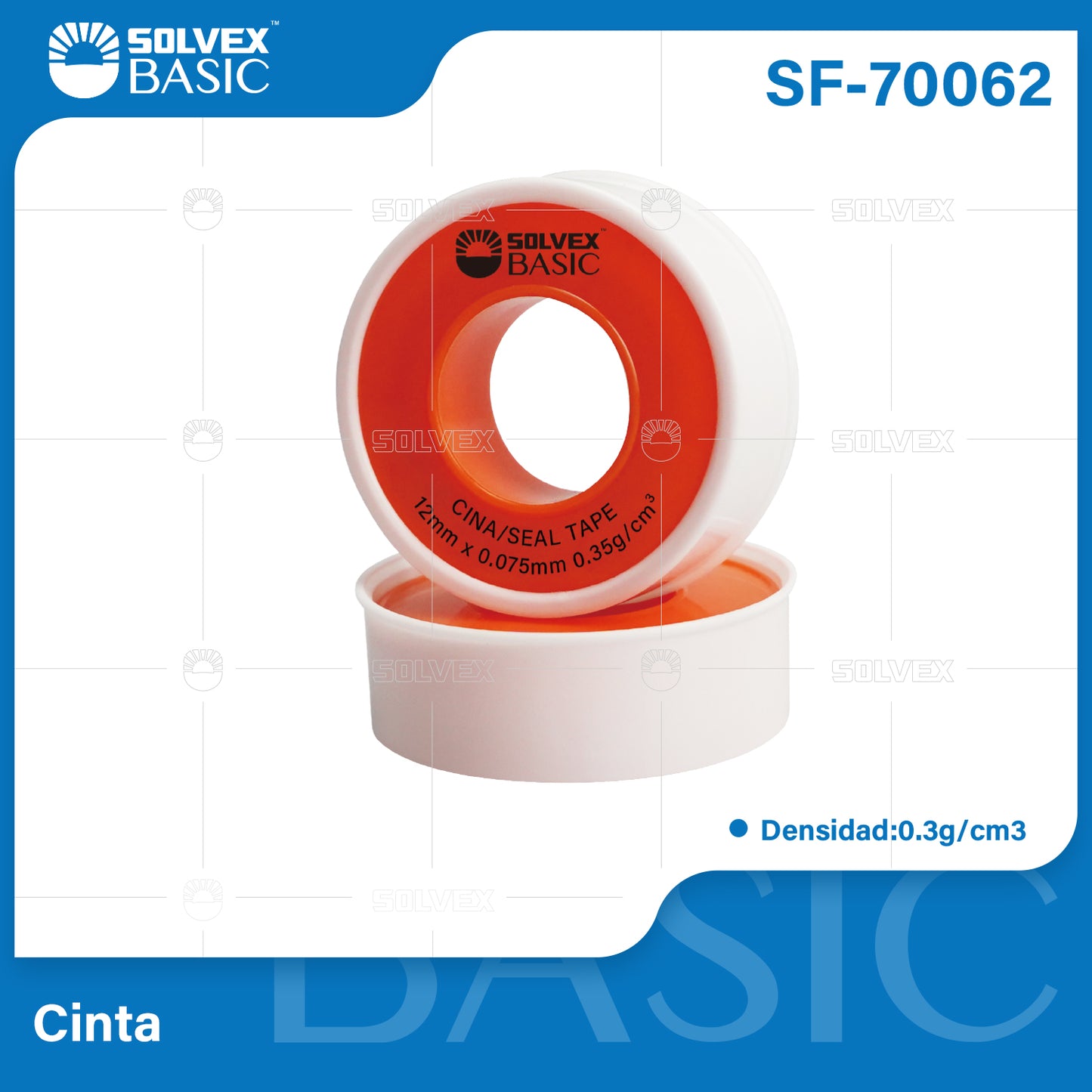 SF-70062-(Caja master 1 CTN=1000 SKU)-(MOQ 250 SKU)-Cinta
Densidad:0.3g/cm3
