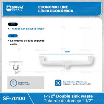 SF-70100-(Caja master 1 CTN=40 SKU)-(MOQ 1 SKU)-Tuberde de drenaje 1-1/2"
Para contracanasta con tubo de 1-1/2"