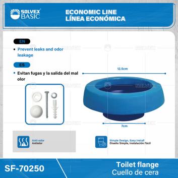 SF-70250-(Caja master 1 CTN=60 SKU)-(MOQ 1 SKU)-Cuello de cera
Evitan fugas y la salida del mal olor