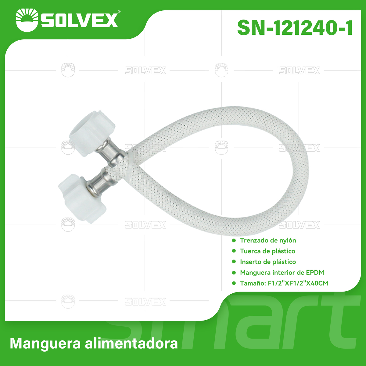 SN-121240-1-(Caja master 1 CTN=200 SKU)-(MOQ 10 SKU)-Manguera flexibles trenzado nylon
Trenzado de nylón