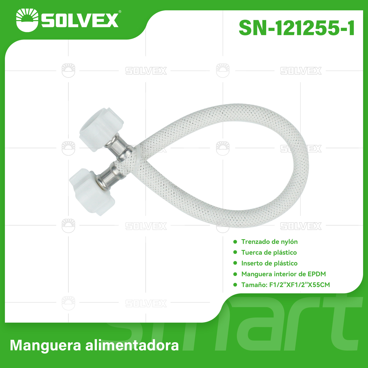 SN-121255-1-(Caja master 1 CTN=200 SKU)-(MOQ 10 SKU)-Manguera flexibles trenzado nylon
Trenzado de nylón