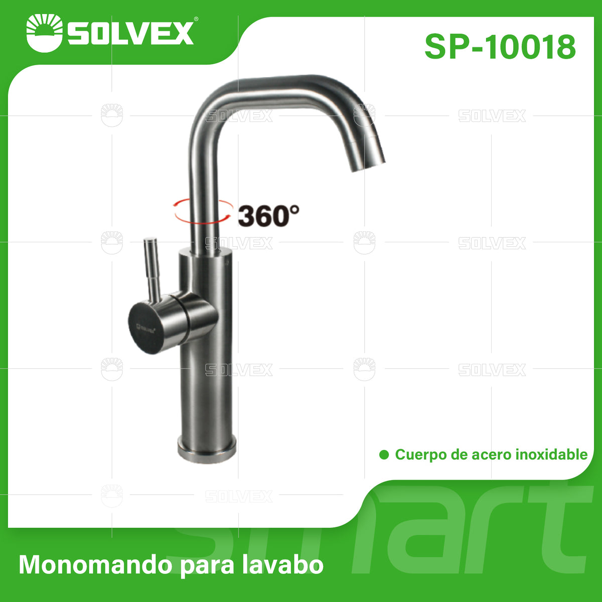 SP-10018-(Caja master 1 CTN=10 SKU)-(MOQ 1 SKU)-Monomando para lavabo
Cuerpo,cuello y maneral de acero inoxidable