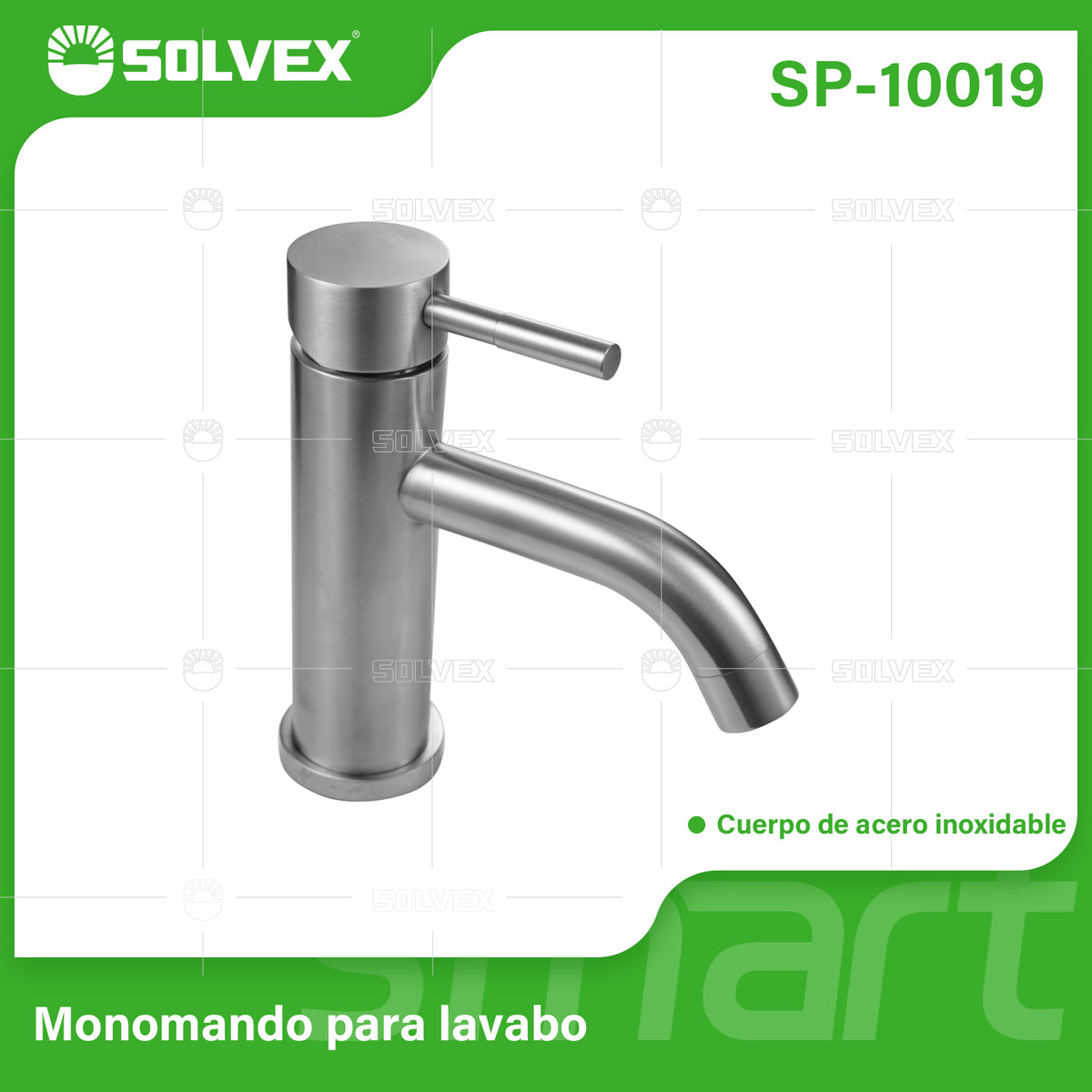 SP-10019-(Caja master 1 CTN=10 SKU)-(MOQ 1 SKU)-Monomando para lavabo
Cuerpo,cuello y maneral de acero inoxidable