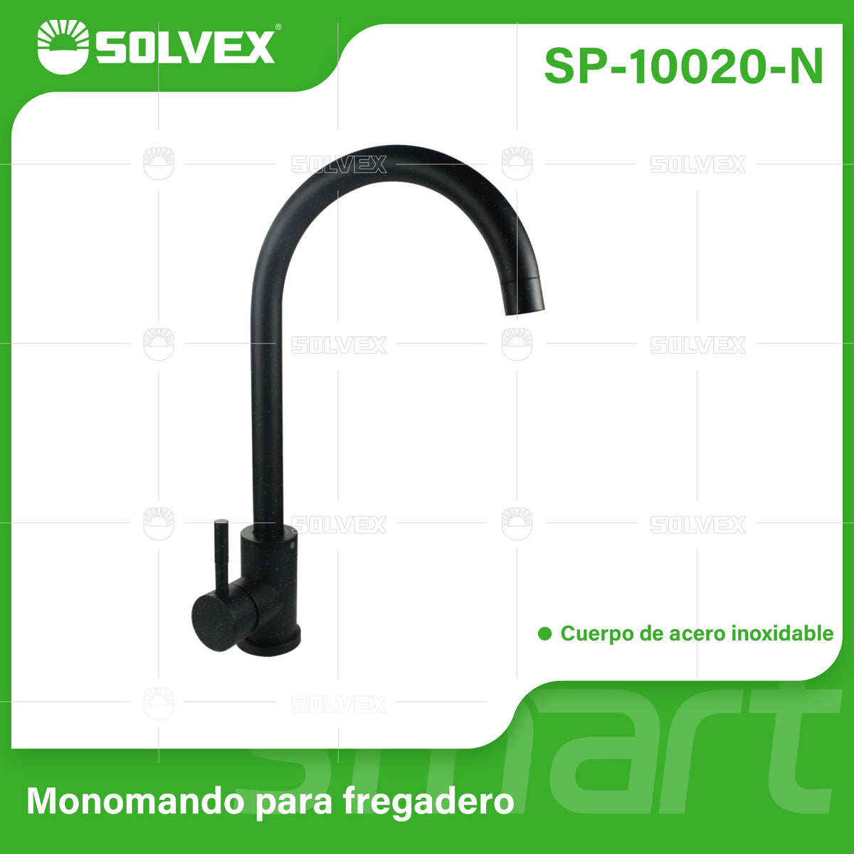 SP-10020-N-(Caja master 1 CTN=6 SKU)-(MOQ 1 SKU)-Monomando para fregadero
Cuerpo,cuello y maneral de acero inoxidable