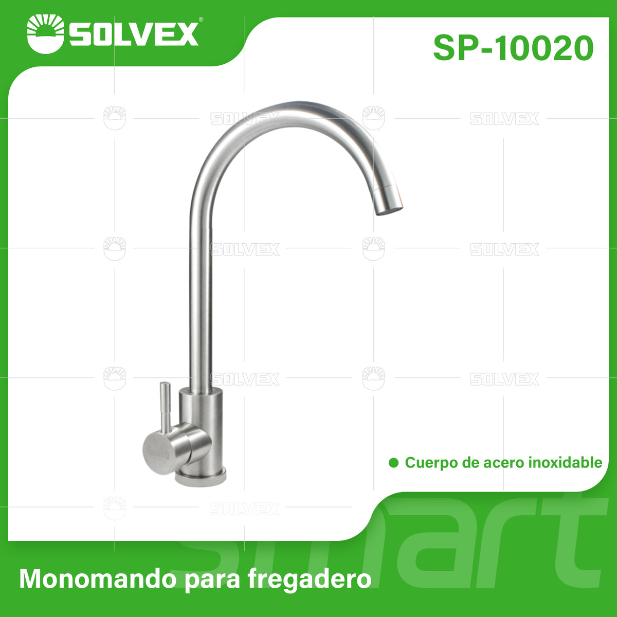SP-10020-(Caja master 1 CTN=6 SKU)-(MOQ 1 SKU)-Monomando para fregadero
Cuerpo,cuello y maneral de acero inoxidable