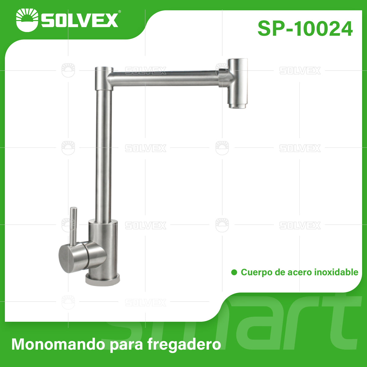 SP-10024-(Caja master 1 CTN=6 SKU)-(MOQ 1 SKU)-Monomando para fregadero
Cuerpo,cuello y maneral de acero inoxidable