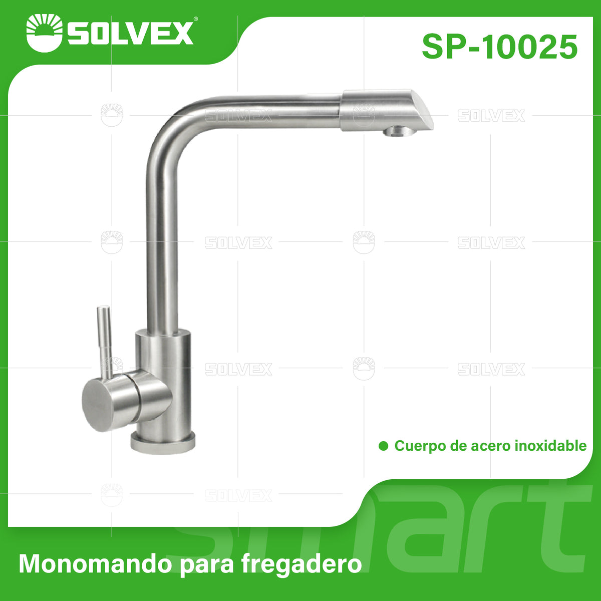 SP-10025-(Caja master 1 CTN=6 SKU)-(MOQ 1 SKU)-Monomando para fregadero
Cuerpo,cuello y maneral de acero inoxidable