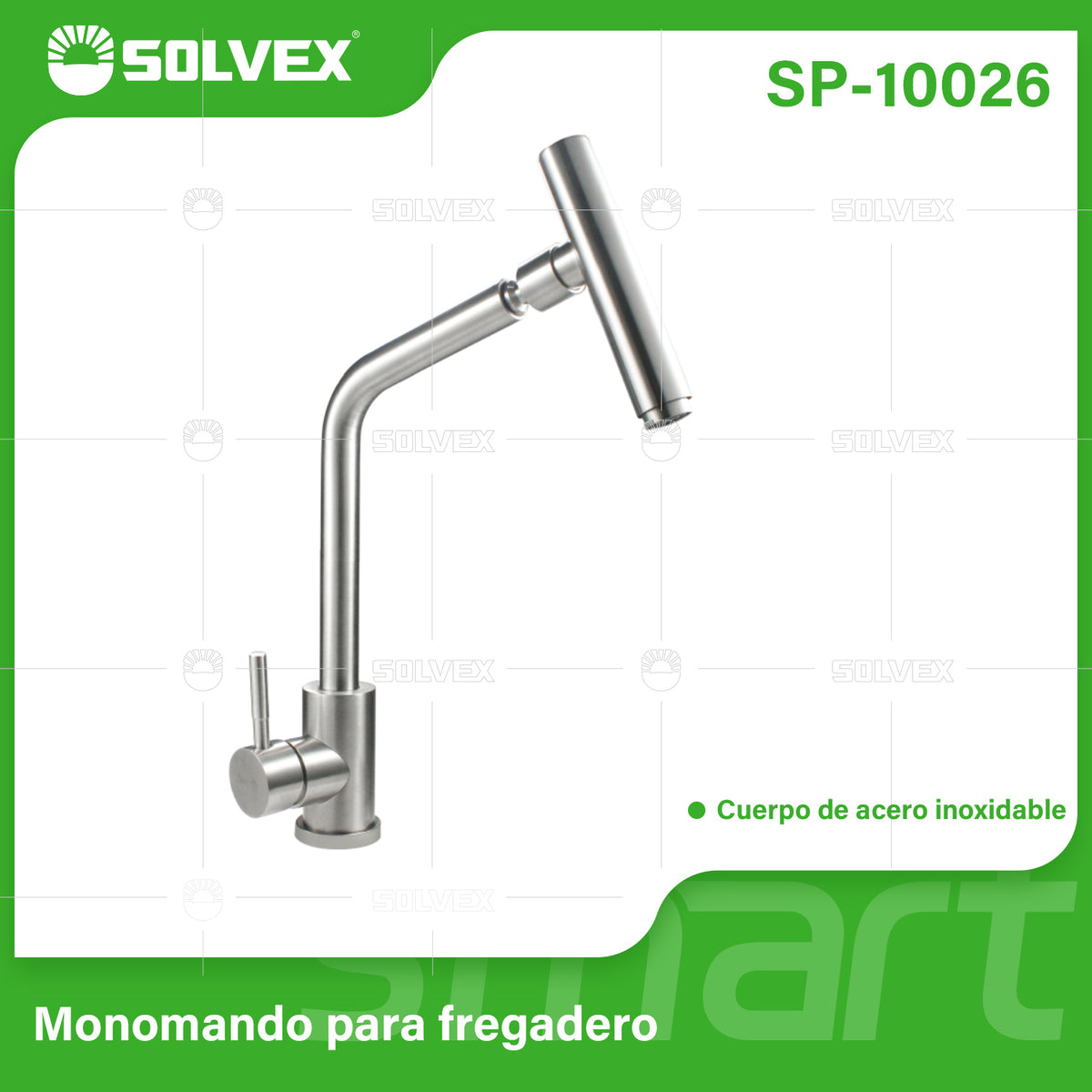 SP-10026-(Caja master 1 CTN=6 SKU)-(MOQ 1 SKU)-Monomando para fregadero
Cuerpo,cuello y maneral de acero inoxidable